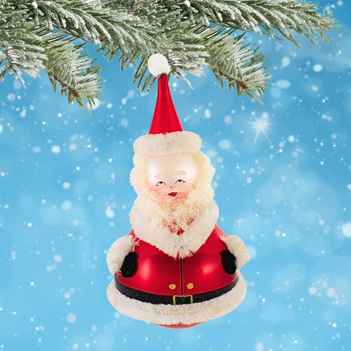 De Carlini Italian Ornaments Santa Tumble Top - - SBKGifts.com