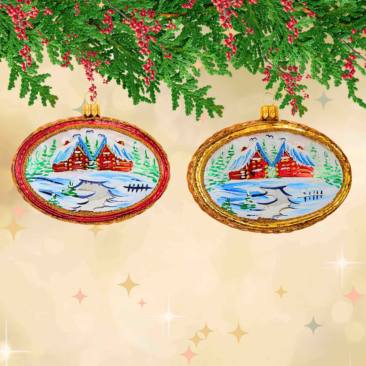 Ornament King Winter Valley 2Pc Set - - SBKGifts.com