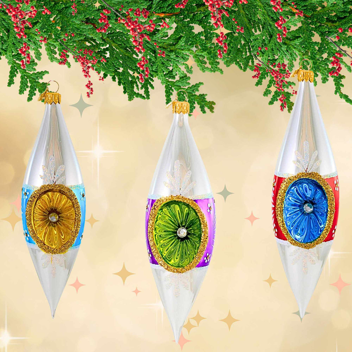 Ornament King Crystal Drops 3Pc Set - - SBKGifts.com