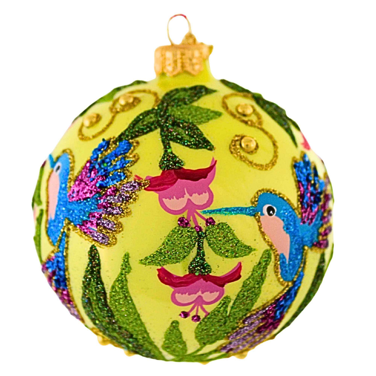 Ornament King Frosty Feathers Yellow - - SBKGifts.com