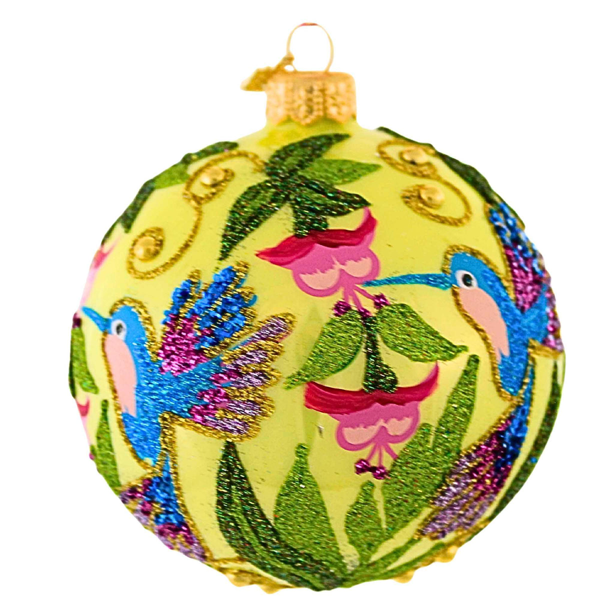 Ornament King Frosty Feathers Yellow - - SBKGifts.com