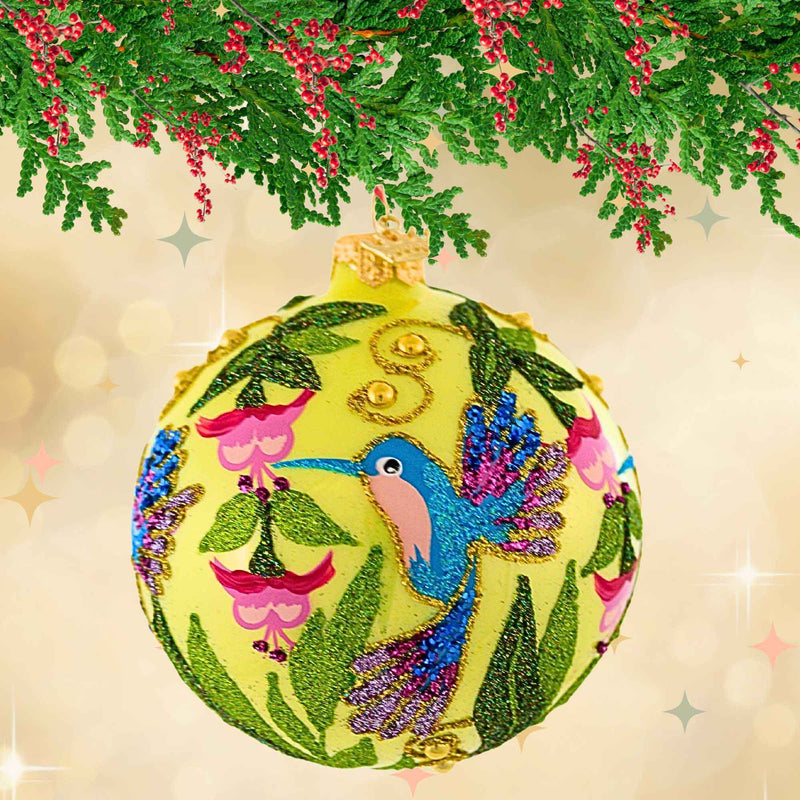 Ornament King Frosty Feathers Yellow - - SBKGifts.com