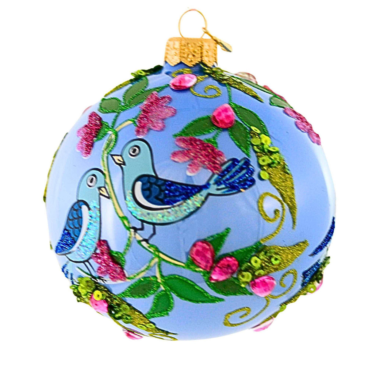 Ornament King Frosty Feathers Blue - - SBKGifts.com
