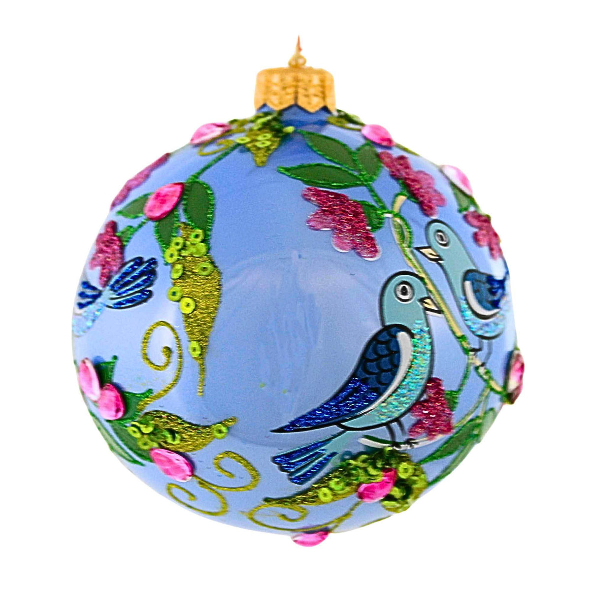 Ornament King Frosty Feathers Blue - - SBKGifts.com