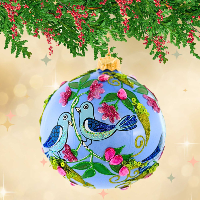 Ornament King Frosty Feathers Blue - - SBKGifts.com