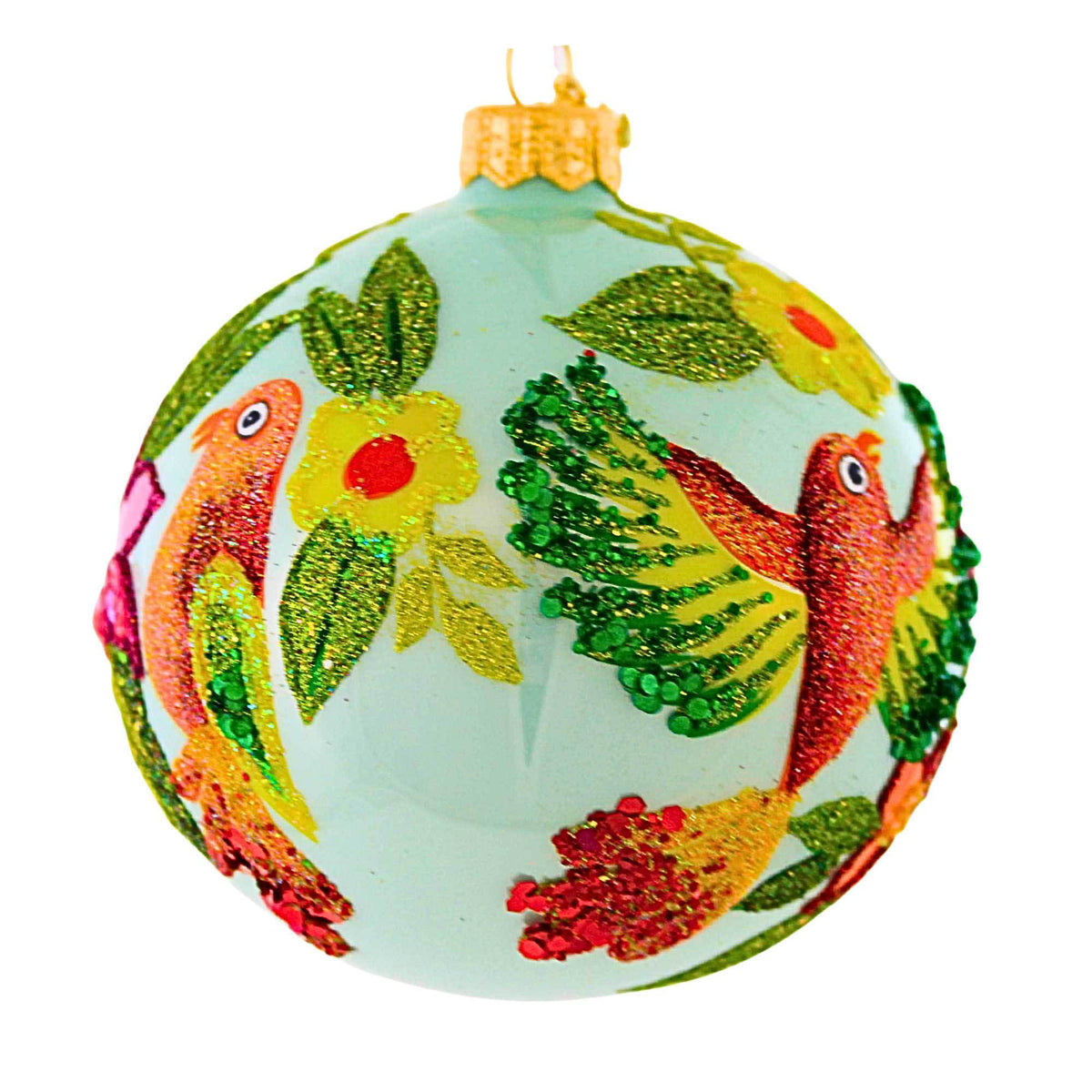 Ornament King Frosty Feathers Green - - SBKGifts.com