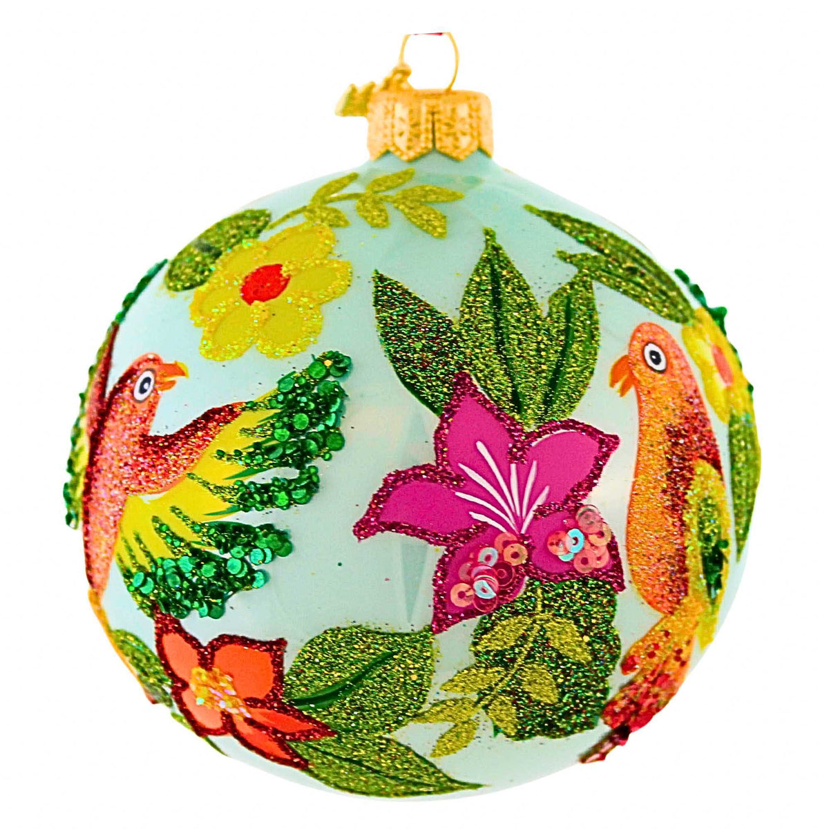Ornament King Frosty Feathers Green - - SBKGifts.com