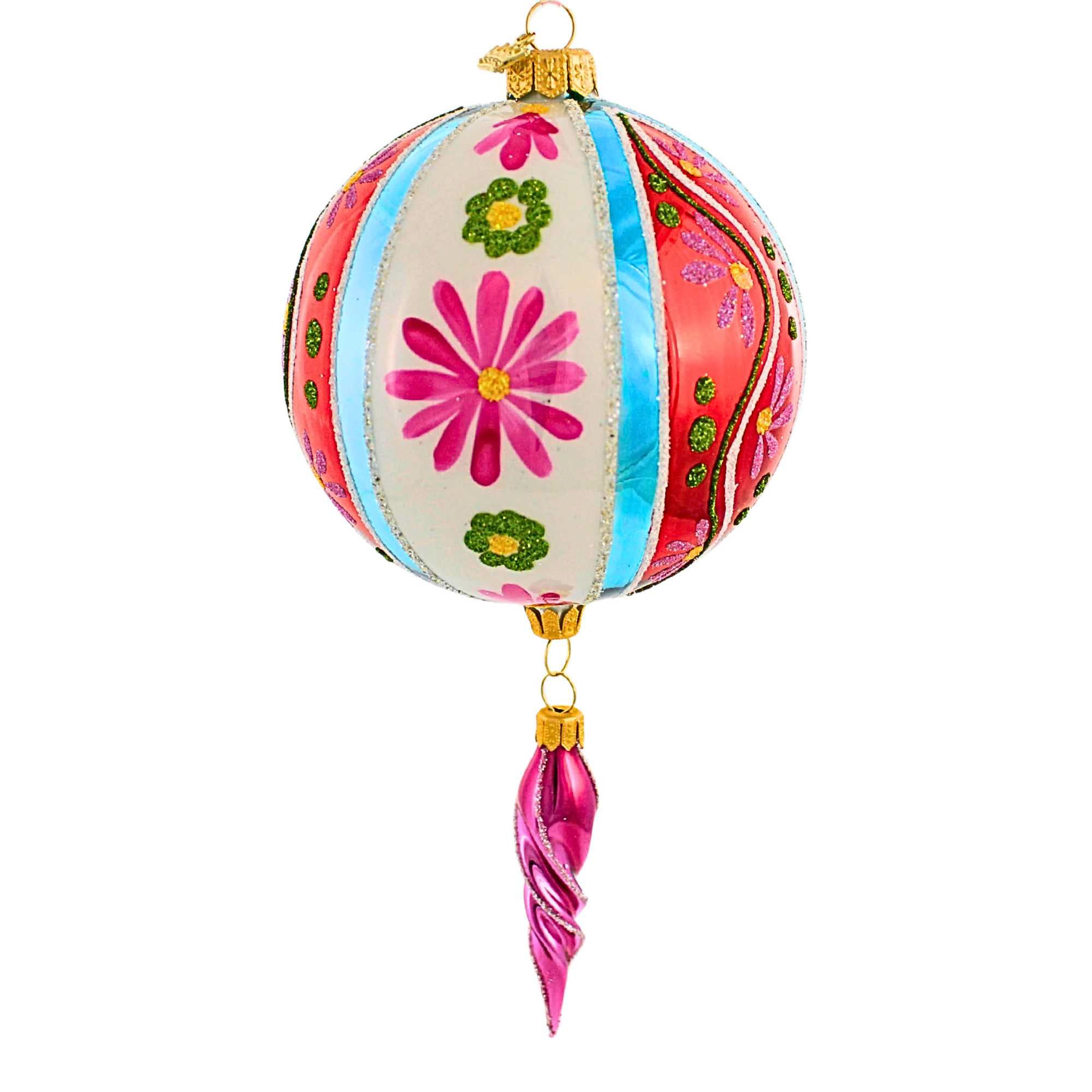 Ornament King 8.00In Jazzy Flash Red, Glass, Ball Twists Drop