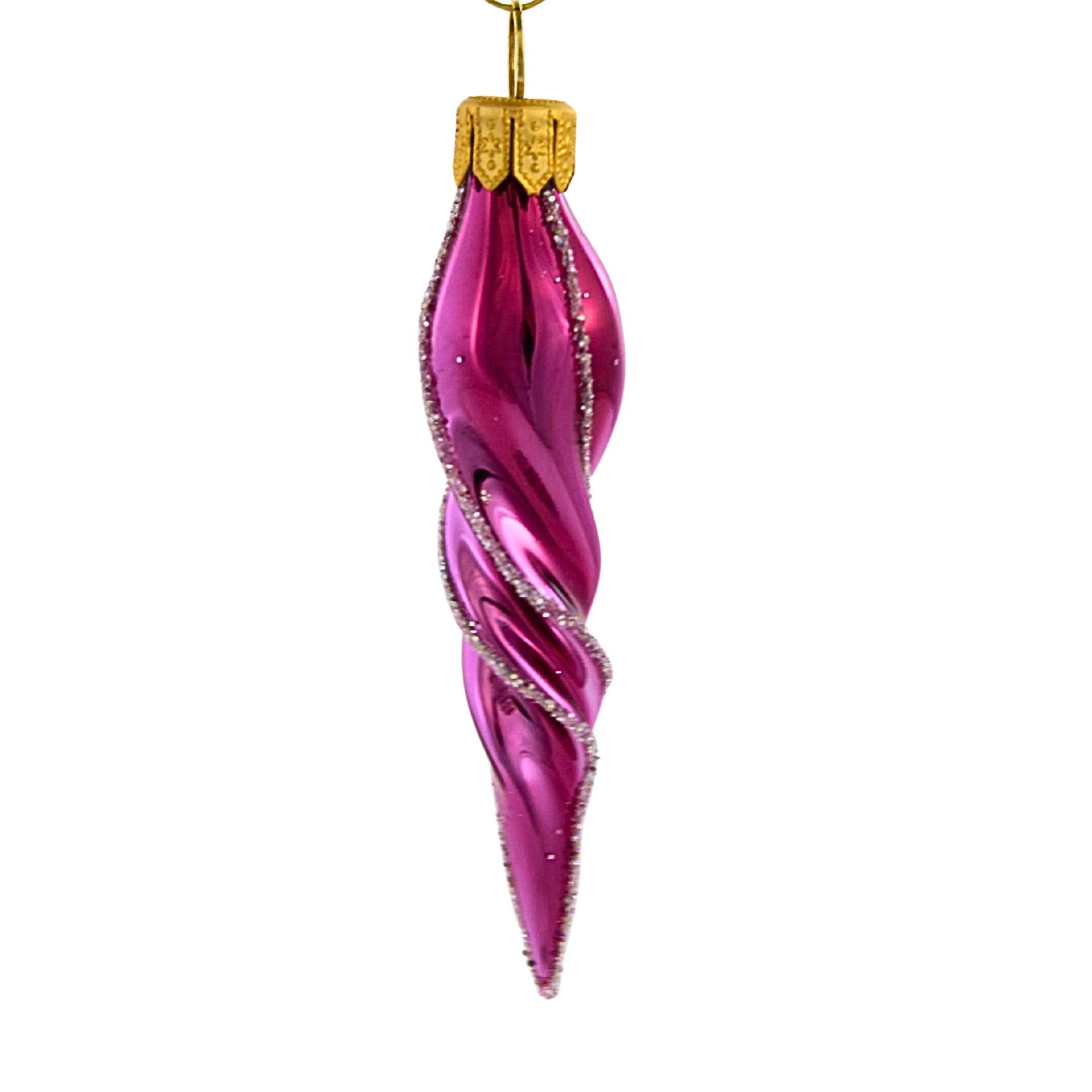 Ornament King 8.00In Jazzy Flash Red, Glass, Ball Twists Drop