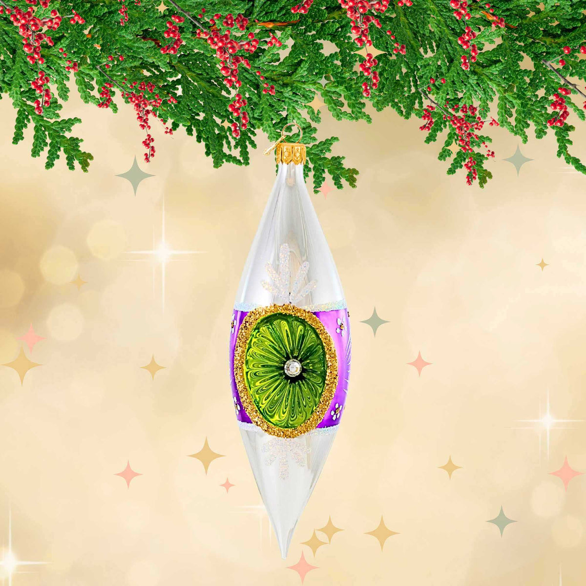 Ornament King Crystal Drops Purple - - SBKGifts.com