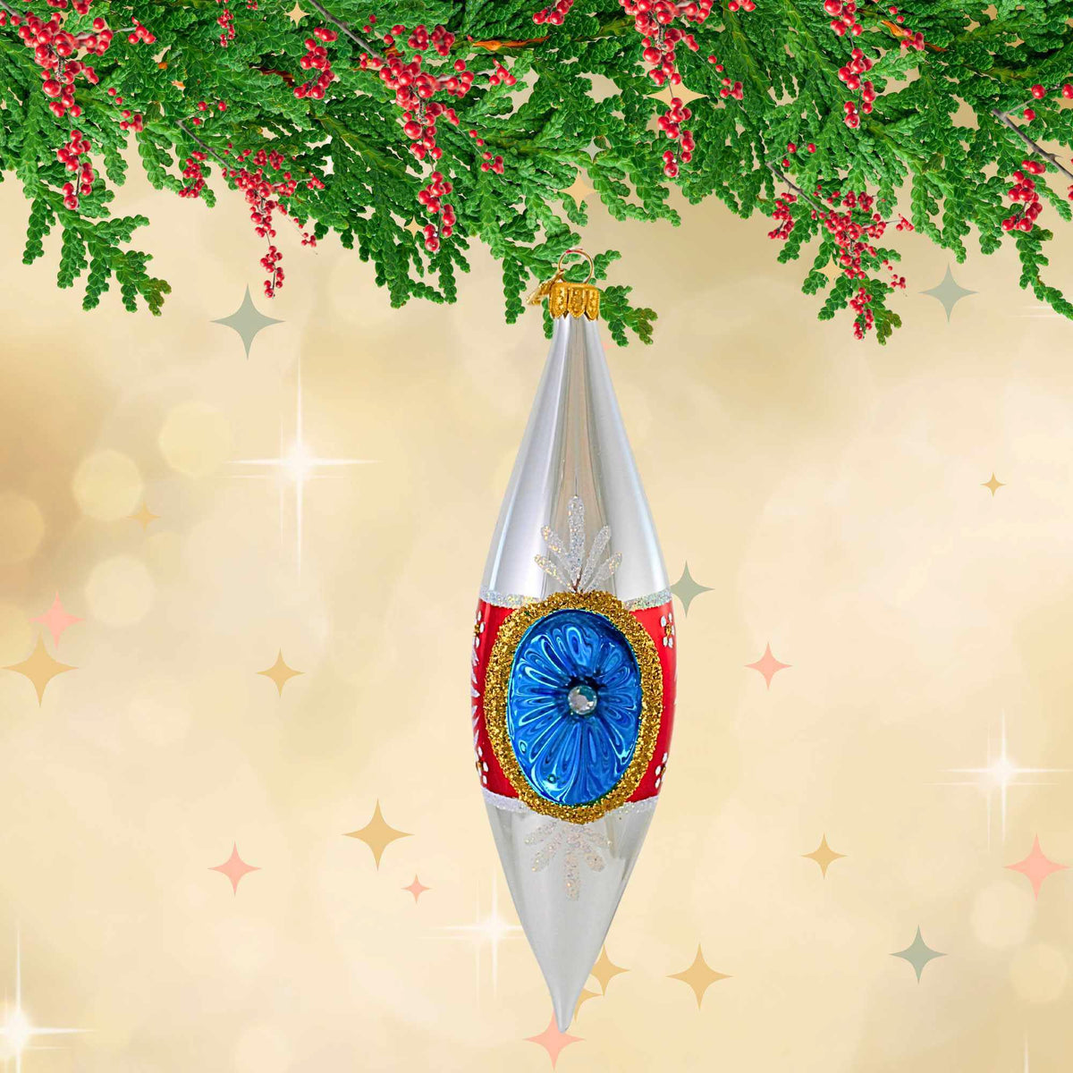 Ornament King Crystal Drops Red - - SBKGifts.com