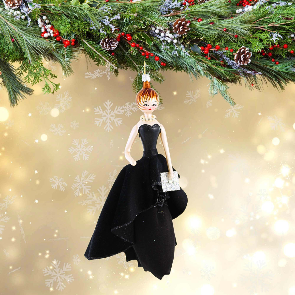 De Carlini Italian Ornaments Noir At Christmas Charity Gala - - SBKGifts.com