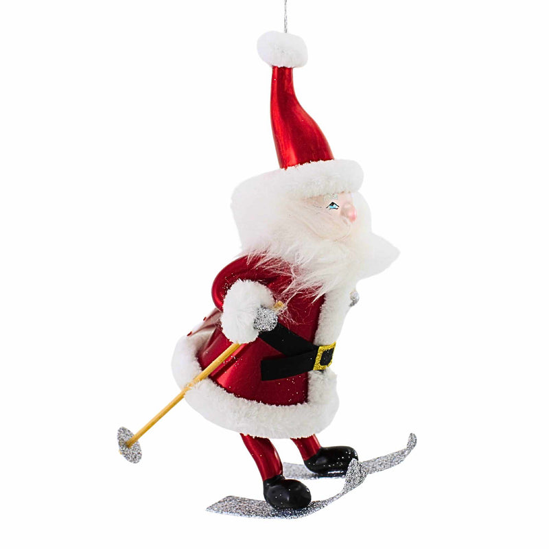 De Carlini Italian Ornaments Windy Whiskers Santa - - SBKGifts.com