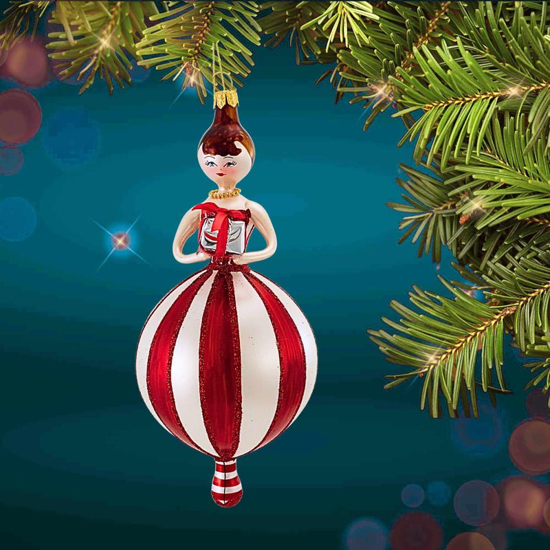 De Carlini Italian Ornaments Dottie Merristripe - - SBKGifts.com