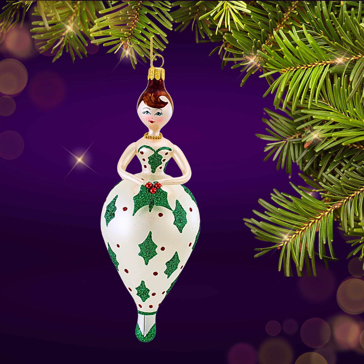 De Carlini Italian Ornaments Holly Winterdale - - SBKGifts.com