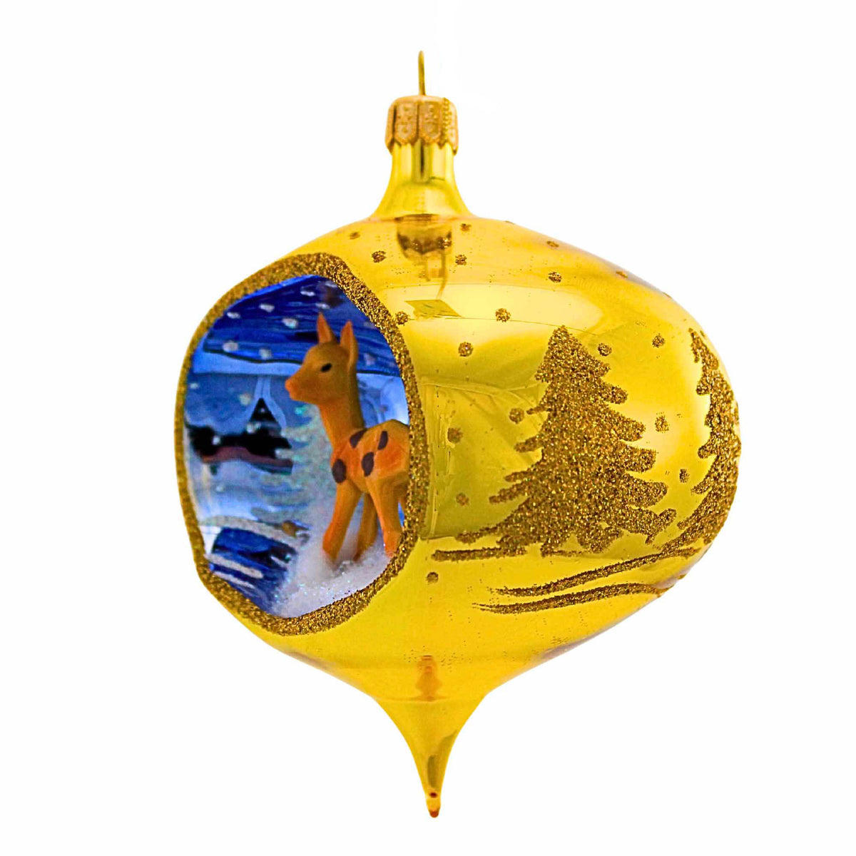 De Carlini Italian Ornaments Glitterglow Deer - - SBKGifts.com