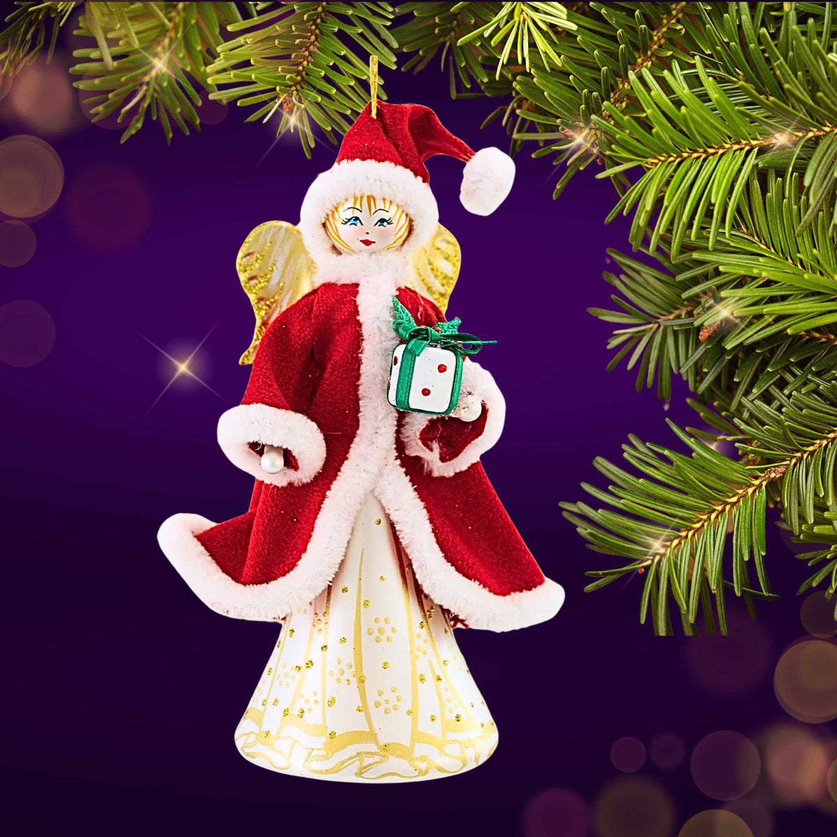 De Carlini Italian Ornaments Angelina Claus - - SBKGifts.com