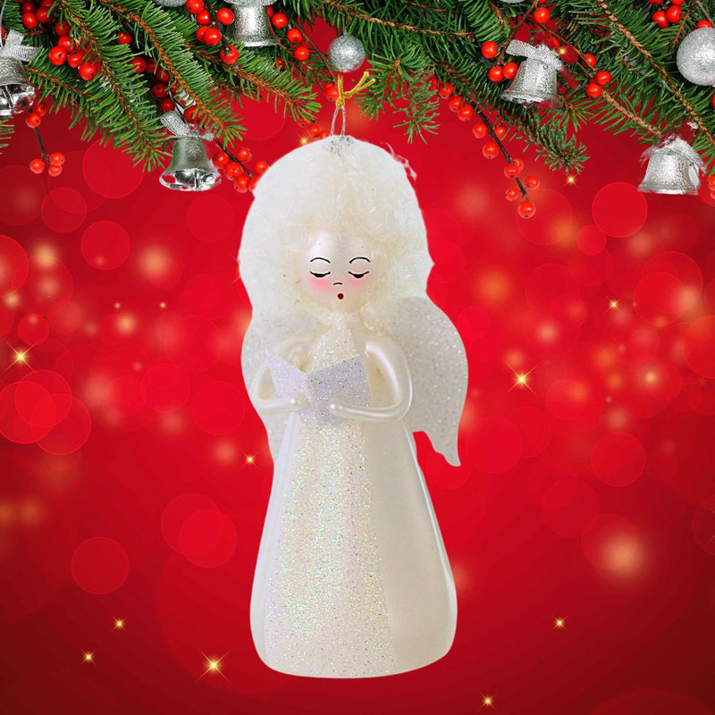 De Carlini Italian Ornaments Celestial Snow Angel - - SBKGifts.com