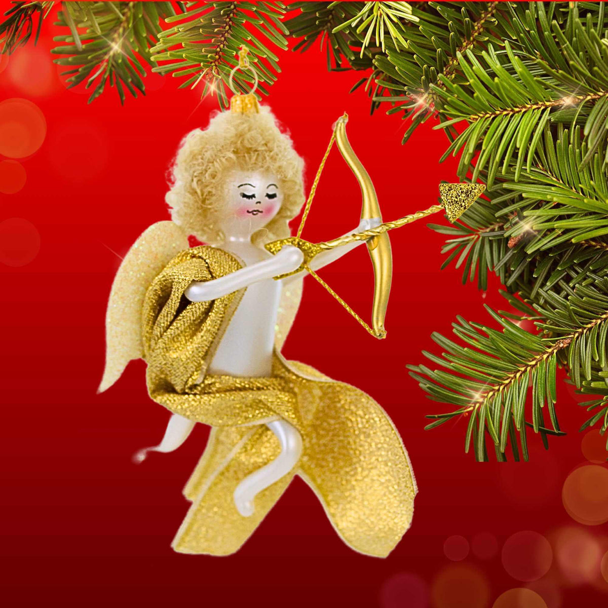 De Carlini Italian Ornaments Angelic Archer - - SBKGifts.com