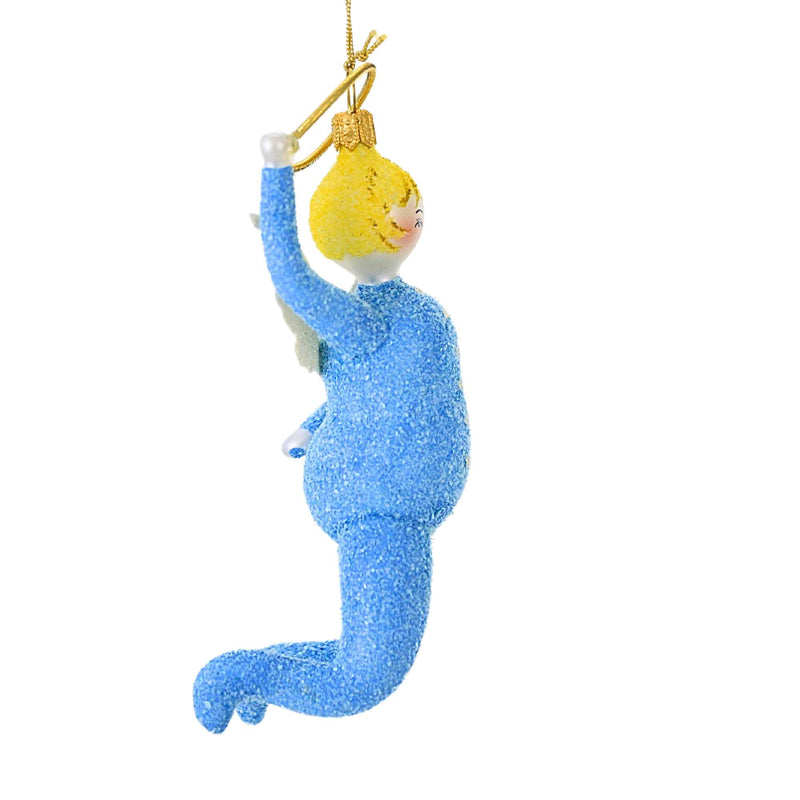 De Carlini Italian Ornaments Baby Blue Angel - - SBKGifts.com