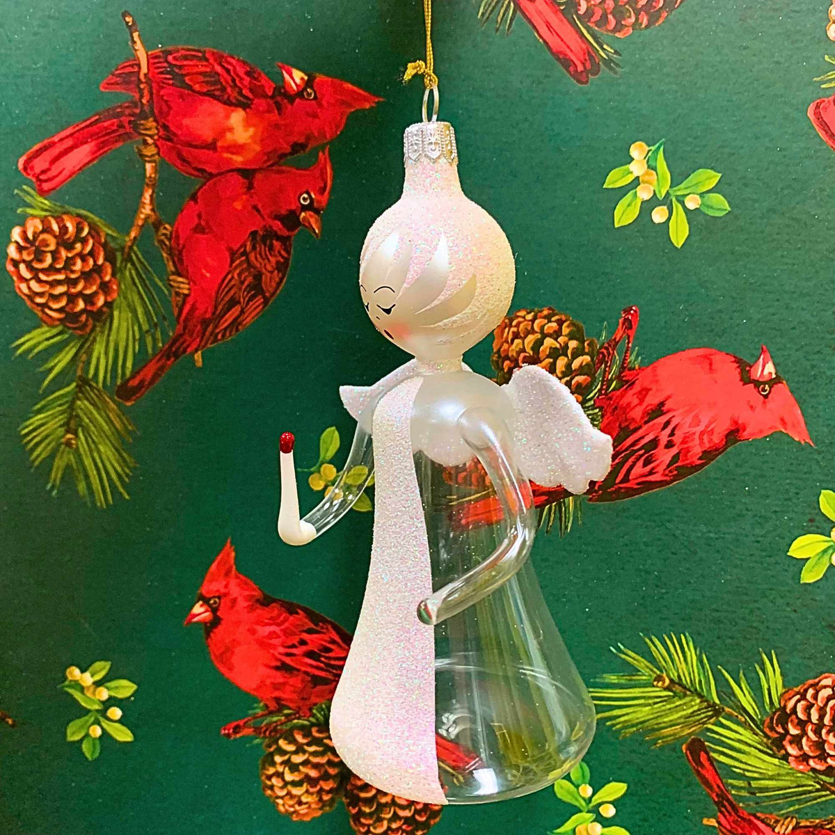 De Carlini Italian Ornaments Winter Grace With Candle - - SBKGifts.com