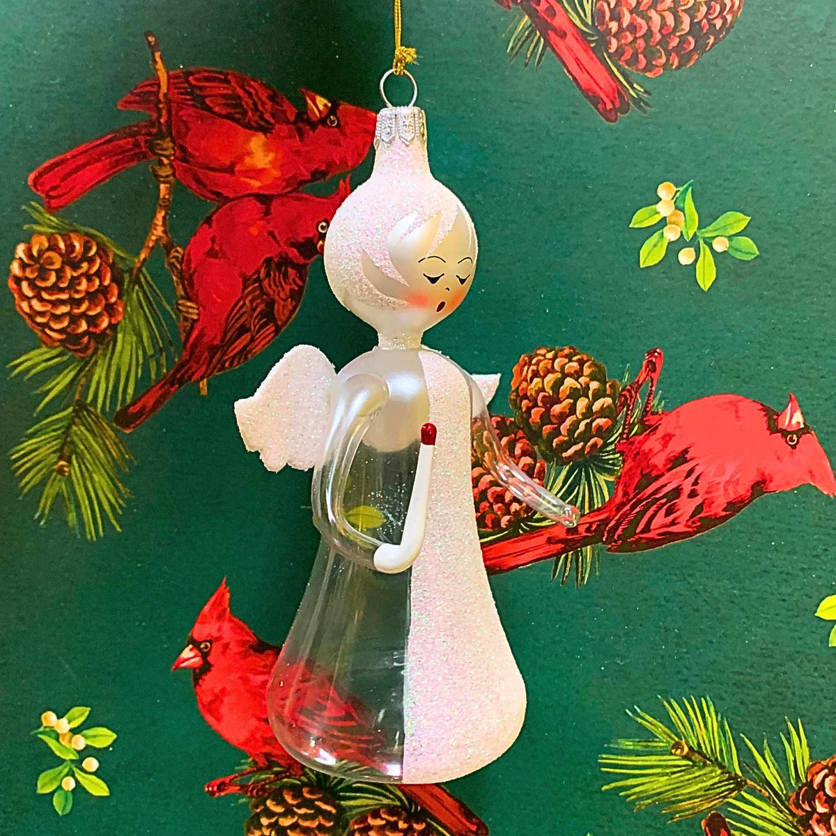 De Carlini Italian Ornaments Winter Grace With Candle - - SBKGifts.com