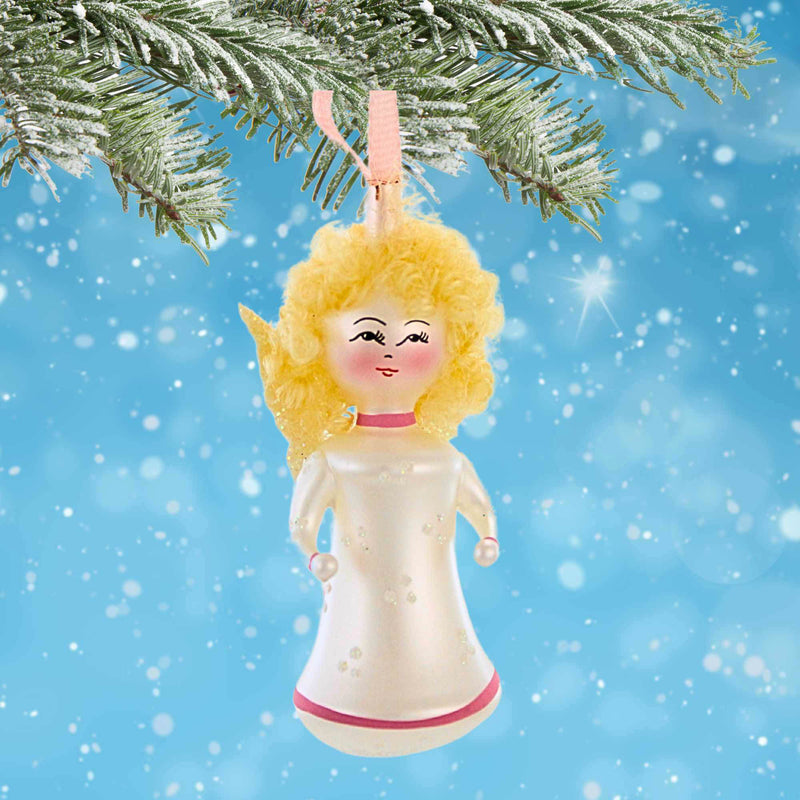 De Carlini Italian Ornaments Angelina In Pink - - SBKGifts.com