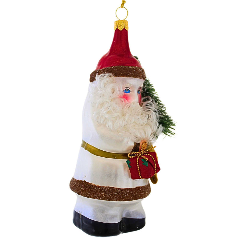 De Carlini Italian Ornaments Silver Bells Santa - - SBKGifts.com