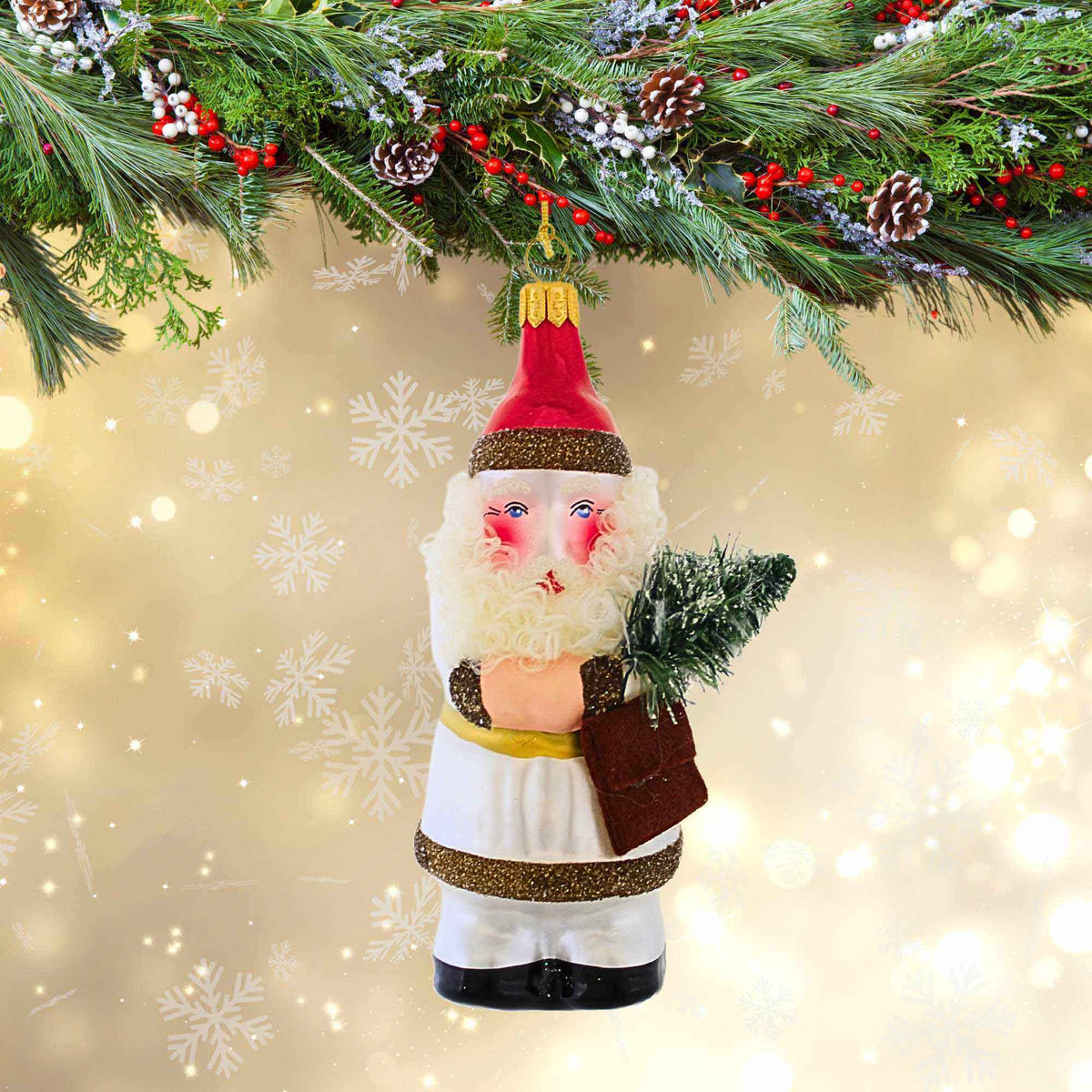 De Carlini Italian Ornaments Woodland Claus - - SBKGifts.com