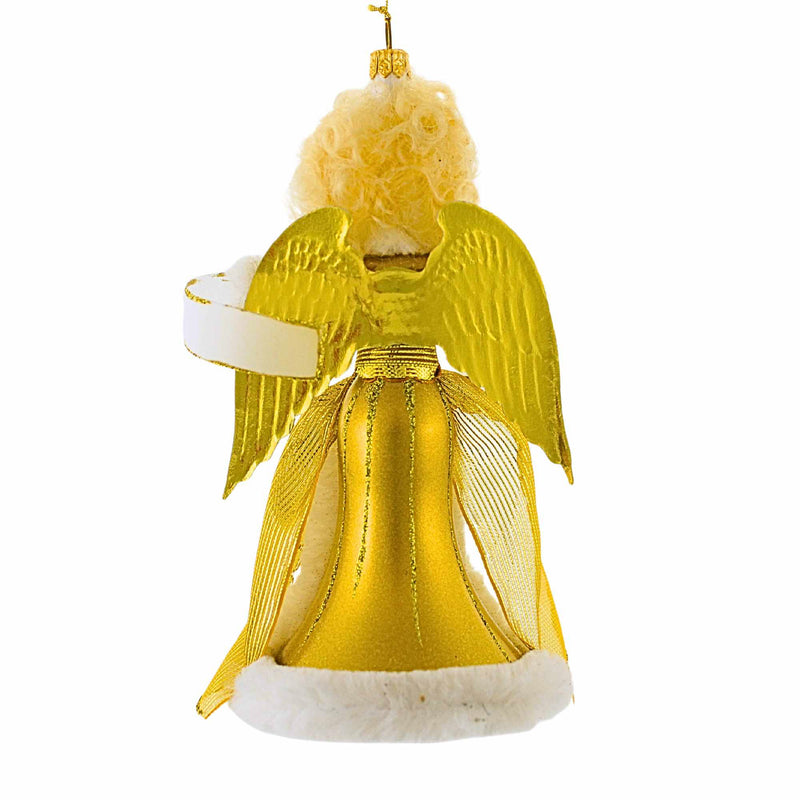 De Carlini Italian Ornaments Peace On Earth Blonde Angel - - SBKGifts.com