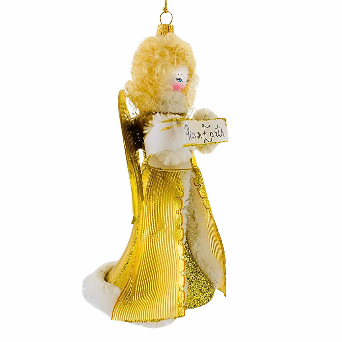 De Carlini Italian Ornaments Peace On Earth Blonde Angel - - SBKGifts.com