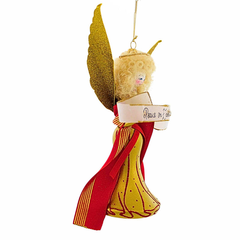 De Carlini Italian Ornaments Peace On Earth Scarlet Angel - - SBKGifts.com