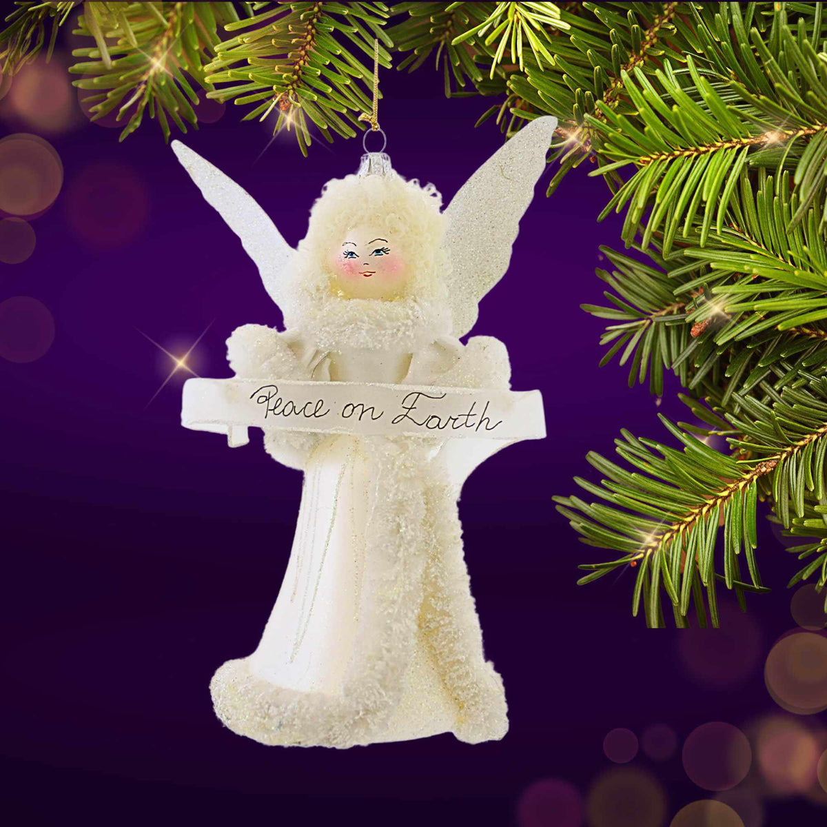 De Carlini Italian Ornaments Moonfrost Angel - - SBKGifts.com