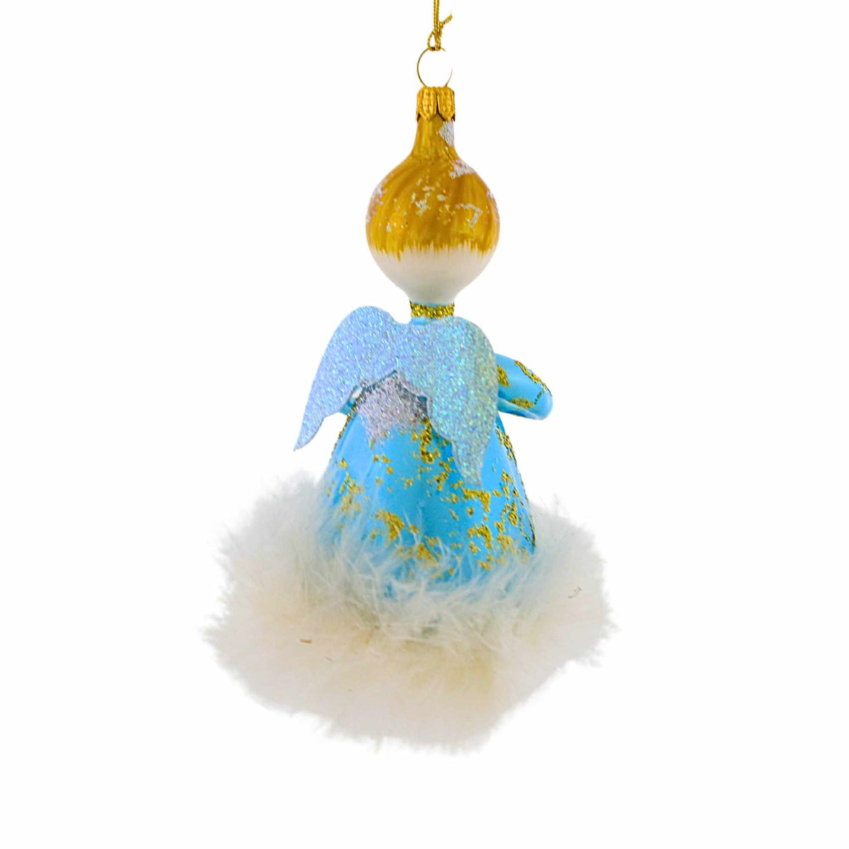 De Carlini Italian Ornaments Tiffany Blue Angel - - SBKGifts.com