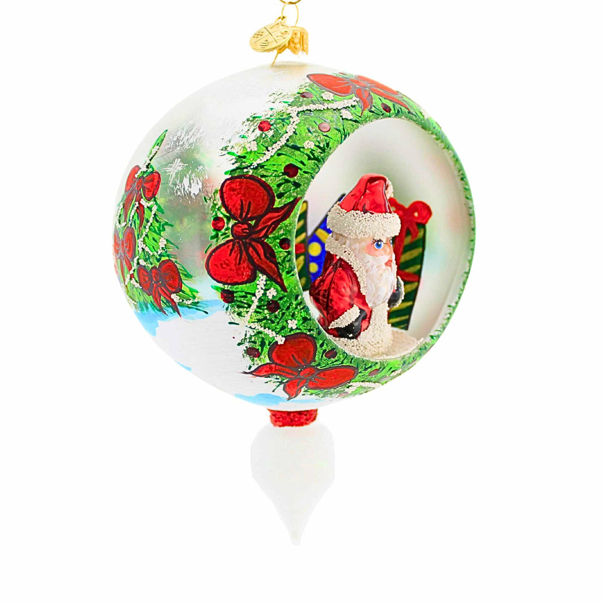 Morawski 3D Santa In Glass Ball - - SBKGifts.com