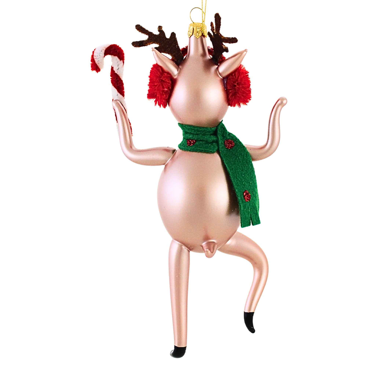 De Carlini Italian Ornaments Peppermint Prancer - - SBKGifts.com