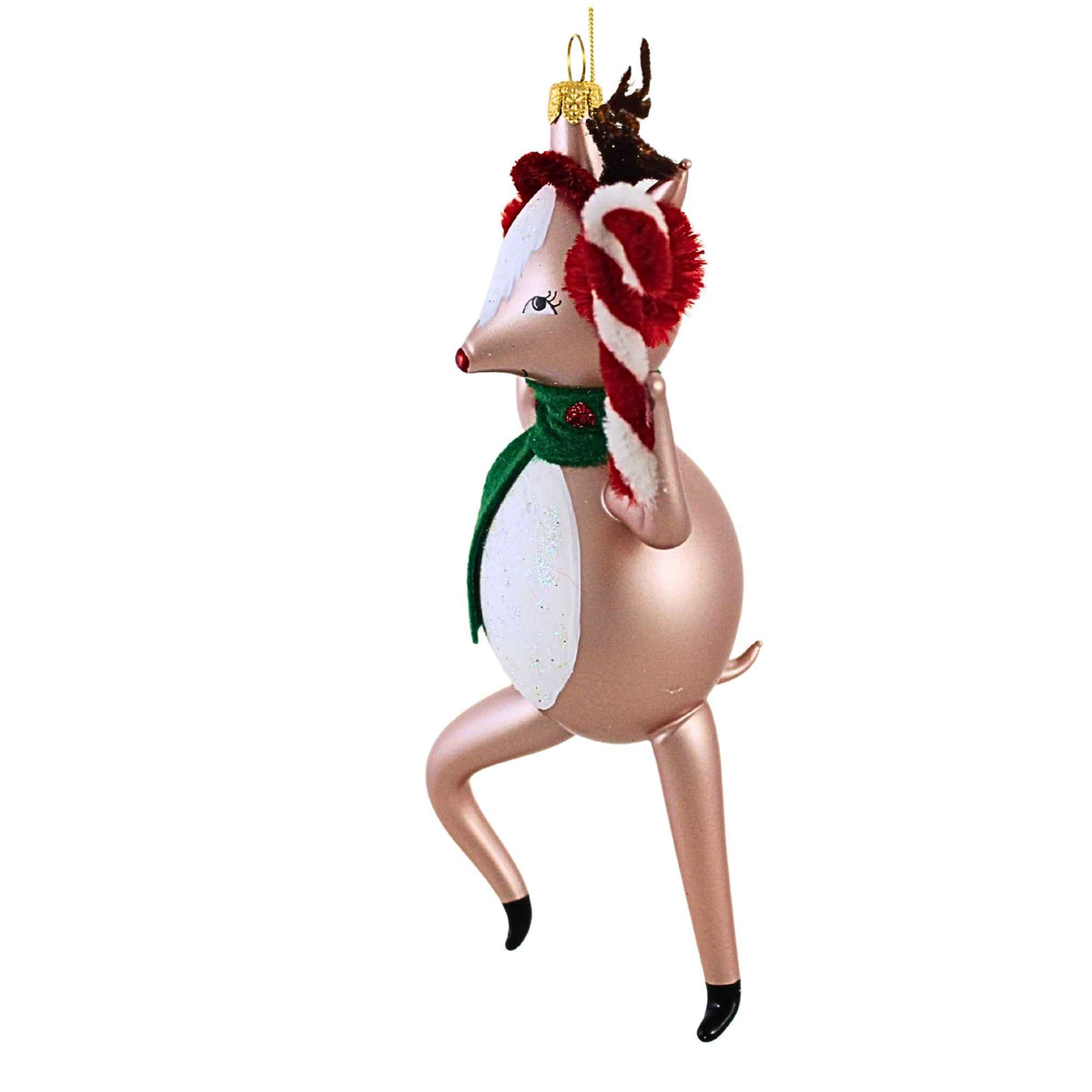 De Carlini Italian Ornaments Peppermint Prancer - - SBKGifts.com