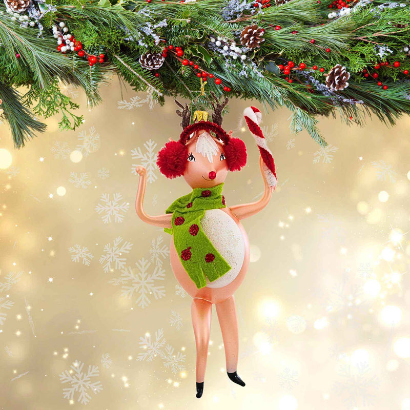 De Carlini Italian Ornaments Peppermint Prancer - - SBKGifts.com