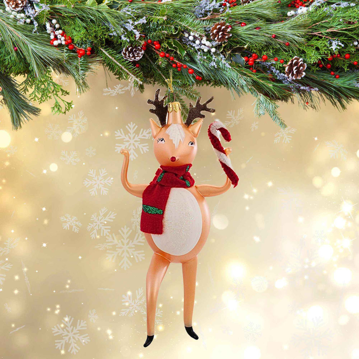 De Carlini Italian Ornaments Jolly Jinglebuck - - SBKGifts.com