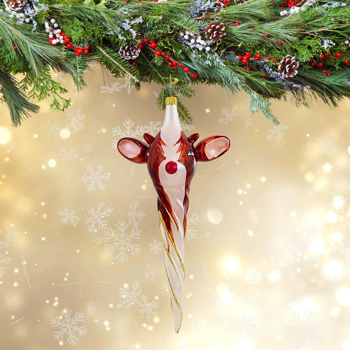 De Carlini Italian Ornaments Rein-Cicle Twistmas - - SBKGifts.com