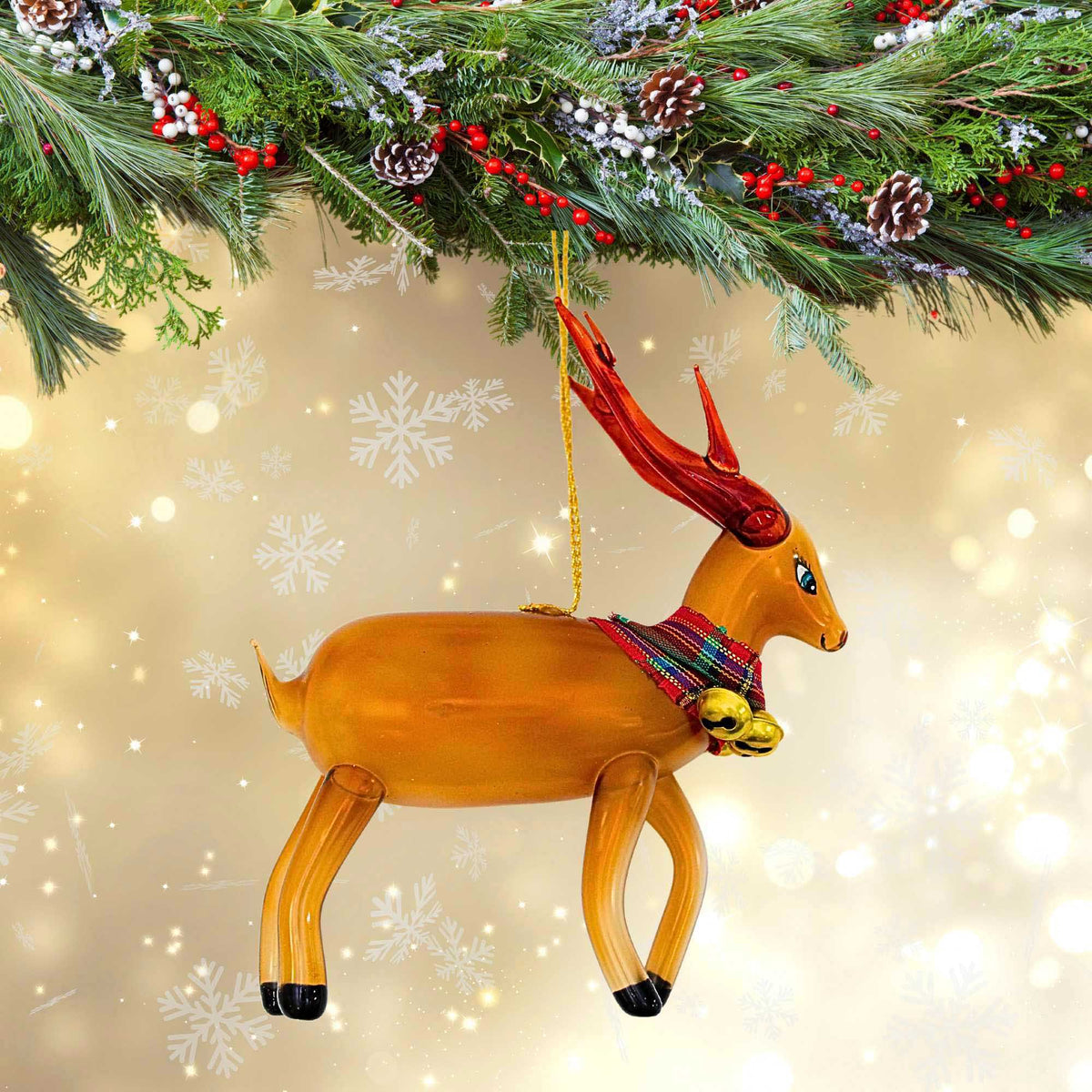 De Carlini Italian Ornaments Plaidrick Frostbell - - SBKGifts.com
