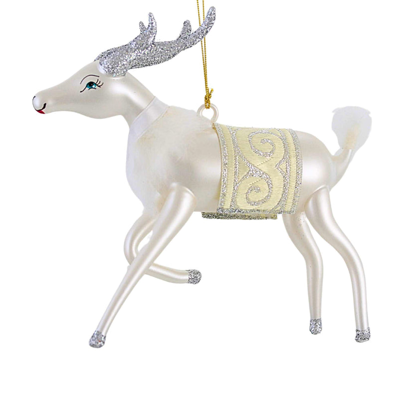 De Carlini Italian Ornaments Silverbelle Prancer - - SBKGifts.com