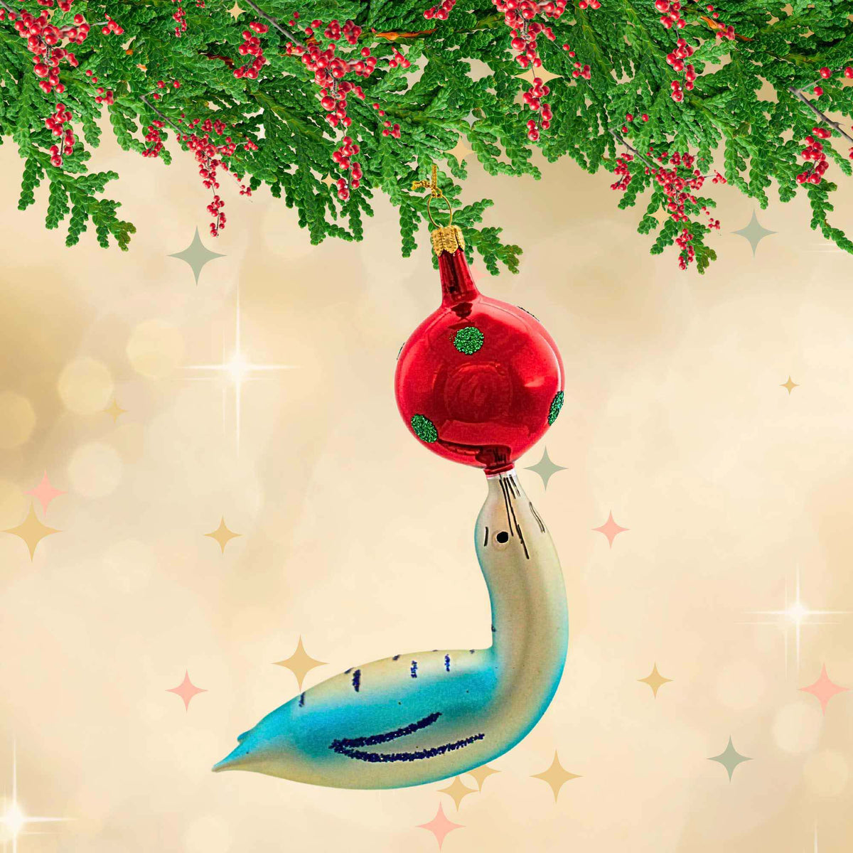 De Carlini Italian Ornaments Sealy The Entertainer - - SBKGifts.com