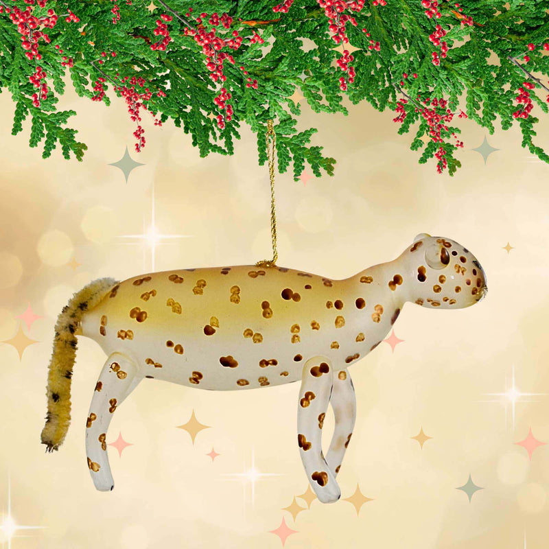 De Carlini Italian Ornaments Pasha The Spotted Leopard - - SBKGifts.com