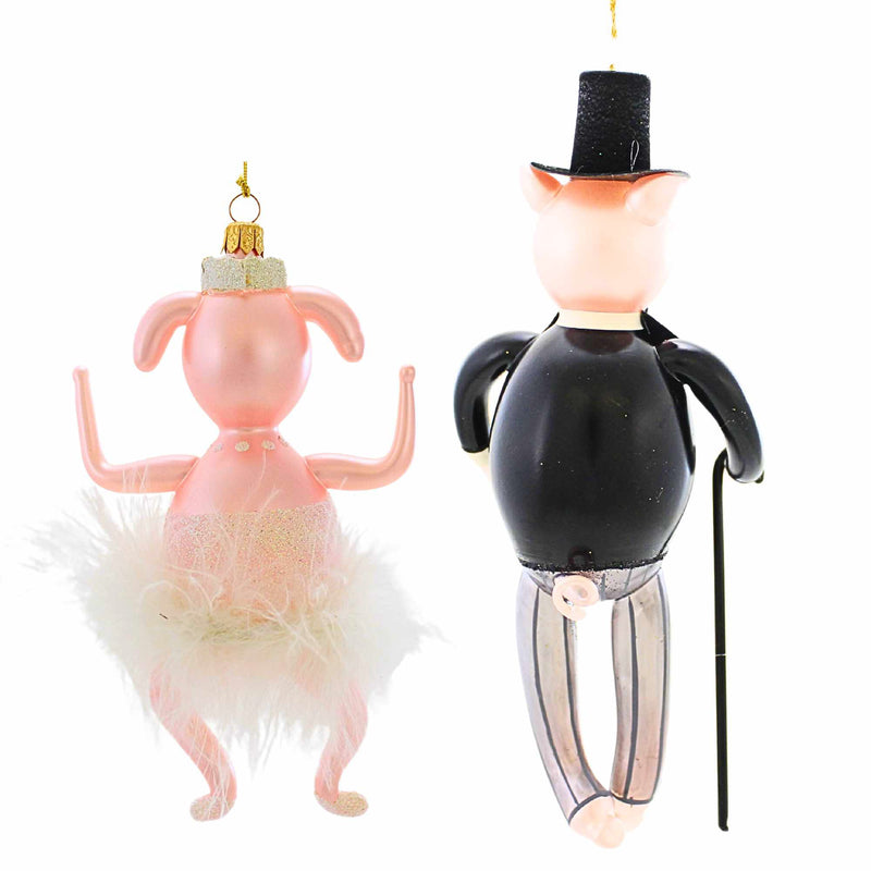 De Carlini Italian Ornaments Rupert & Ruby Oinkley - - SBKGifts.com