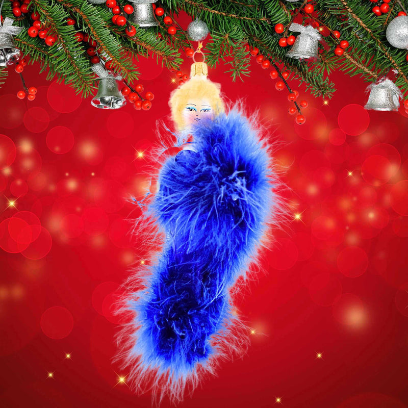 De Carlini Italian Ornaments Dame Devine In Sapphire - - SBKGifts.com