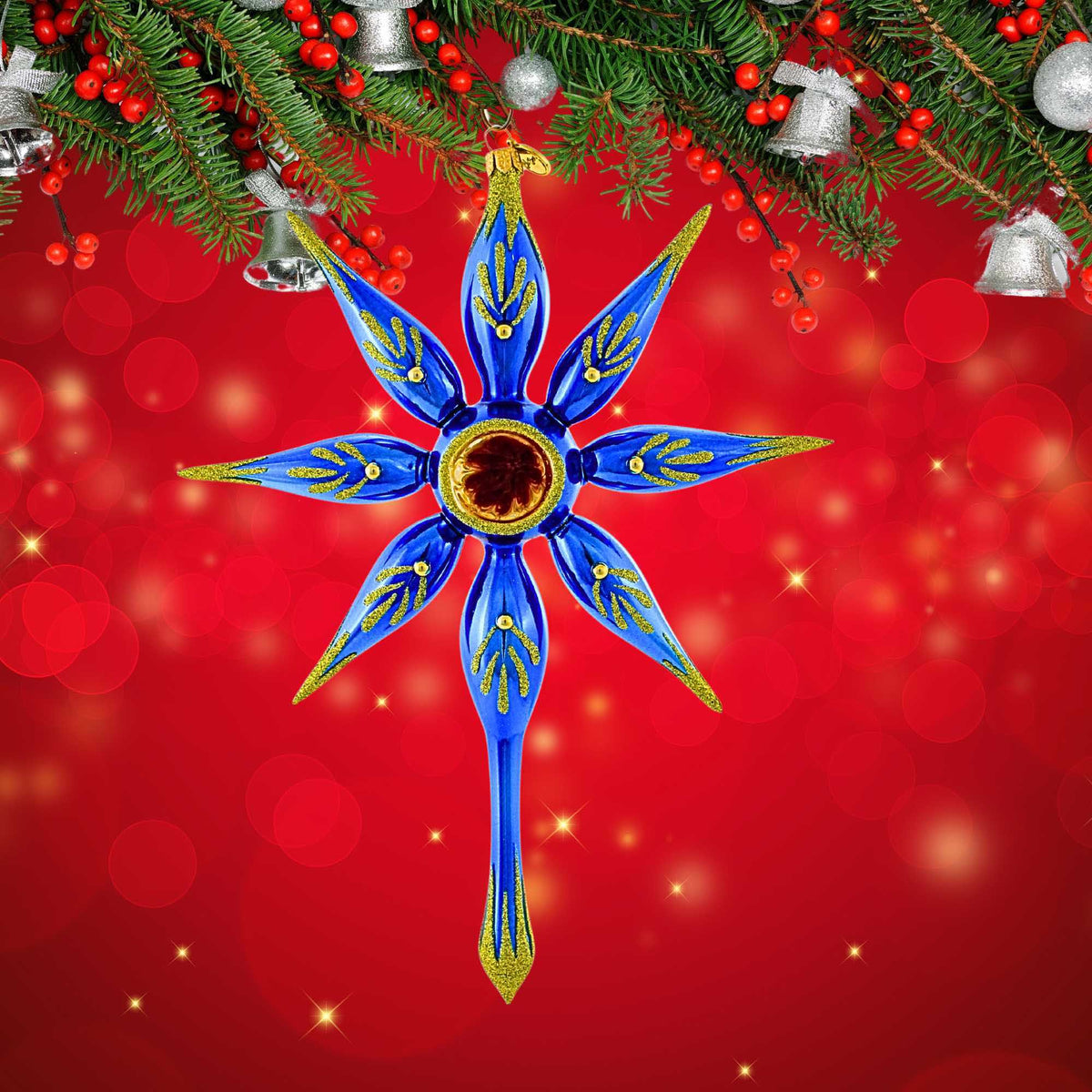 Blubom Blue Christmas Star - - SBKGifts.com