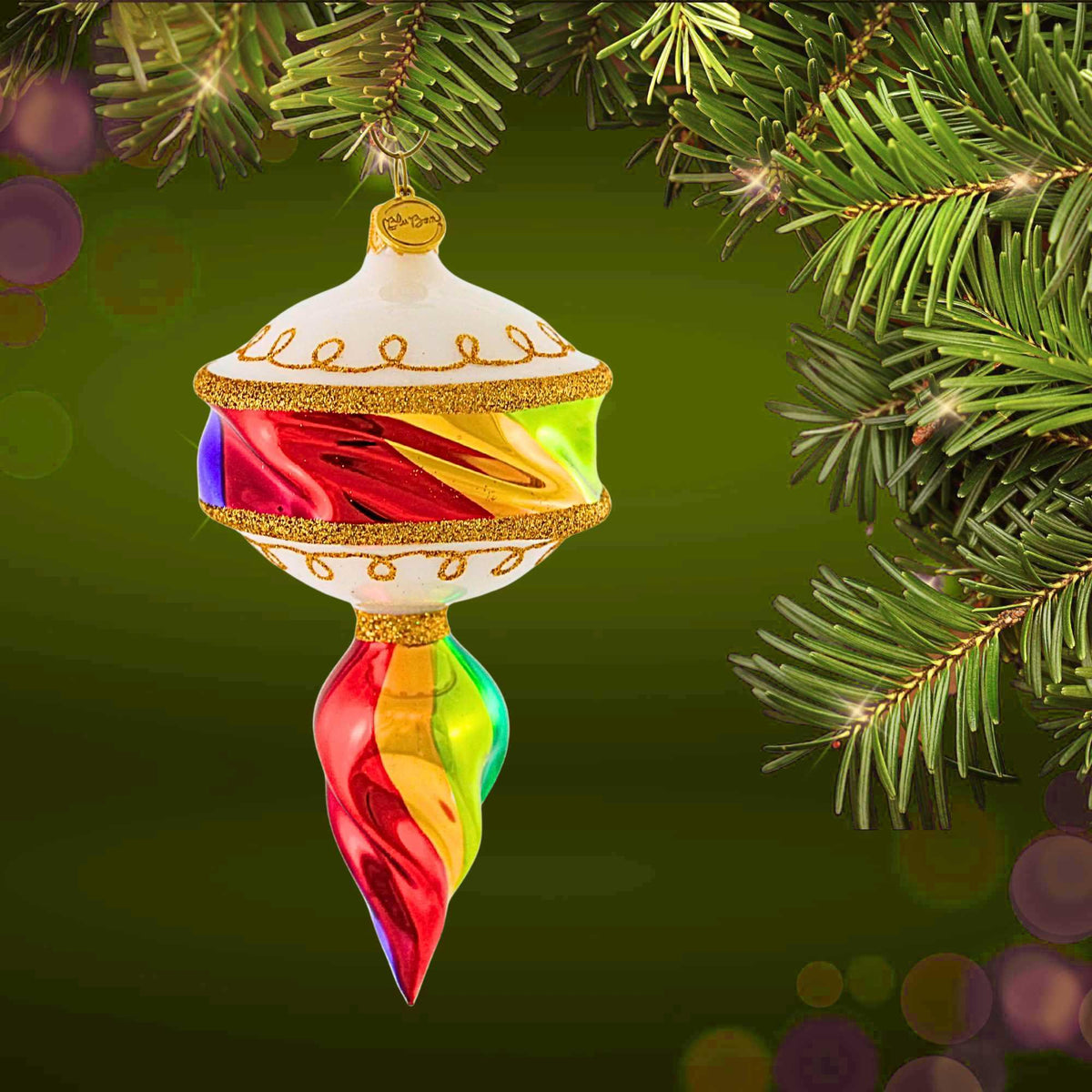 Blubom White Top Rainbow Swirl Drop - - SBKGifts.com
