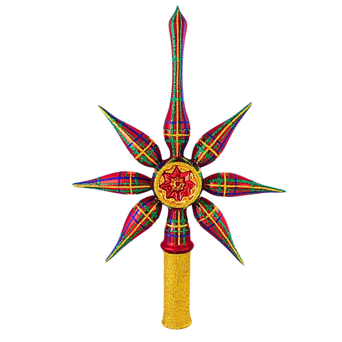 64530 Red Green Plaid Tree Topper 2024294