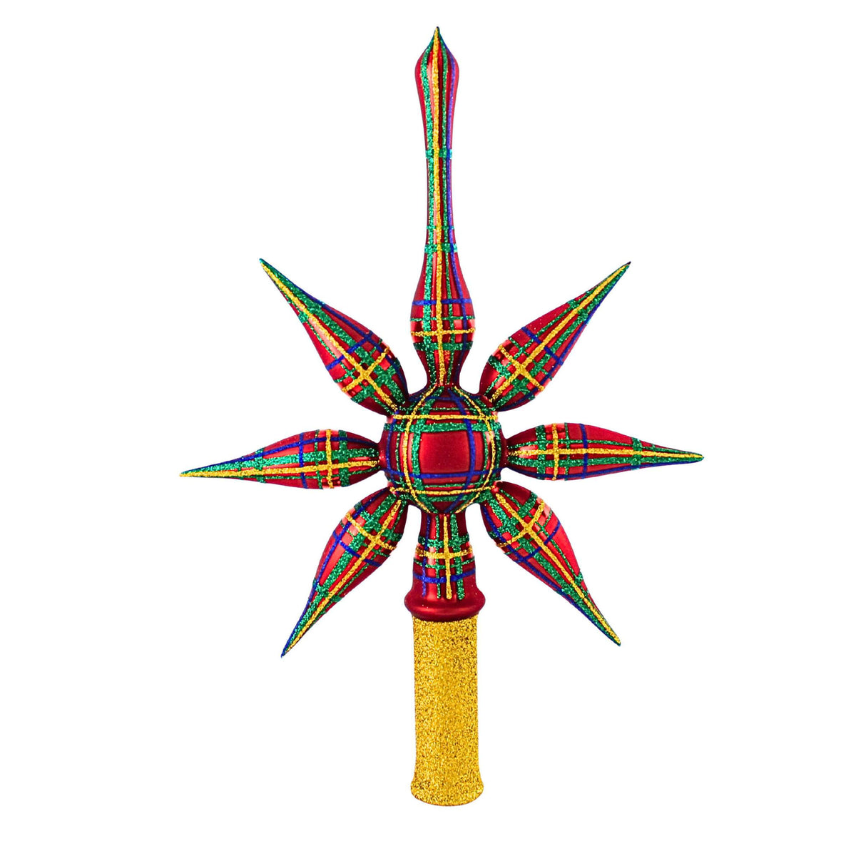 Blubom Red Green Plaid Tree Topper - - SBKGifts.com